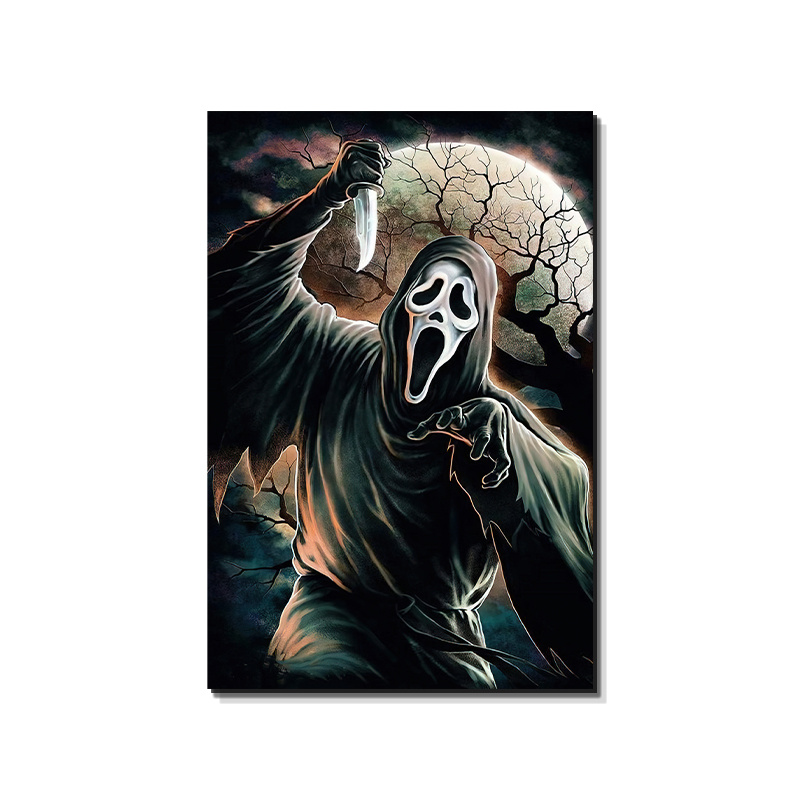 HHGaoArt Cartaz de terror clássico filme assustador arte de parede de  Halloween festa de aniversário impressões em tela fotos decoração de casa  sem moldura (personagens de terror-15,5 x 45,7 cm)