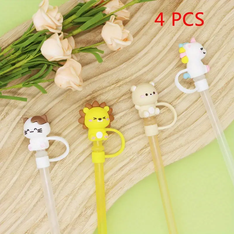 1 Pcs Straw Cover For Cup,8mm Bear Straw Covers Compatible With