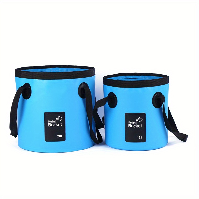 2 Pack Collapsible Buckets,Camping Water Storage Container 5 Gallon(20L) Portable Folding Bucket Wash Basin for Traveling Hiking Fishing Boating