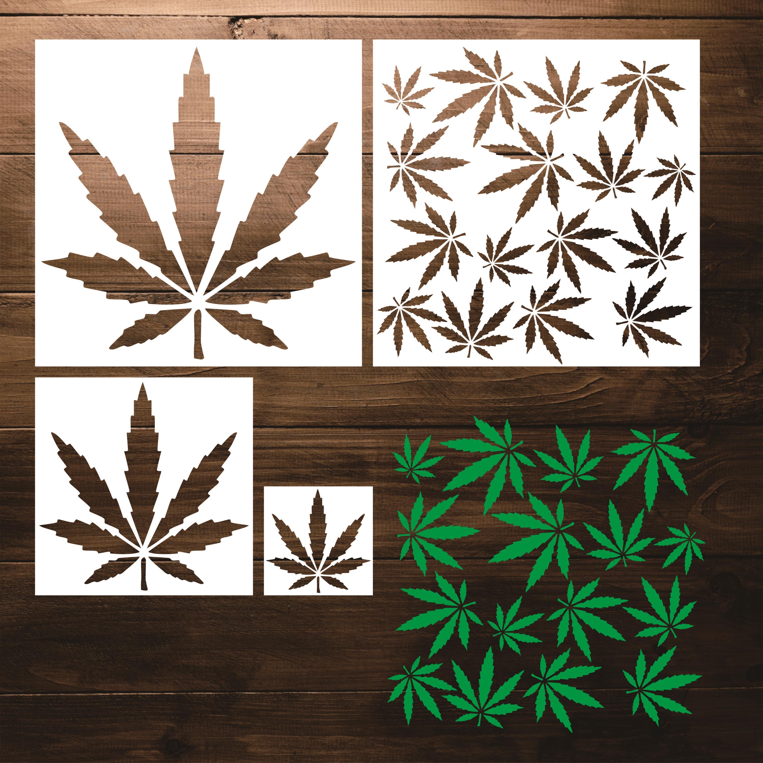 weed leaf stencil