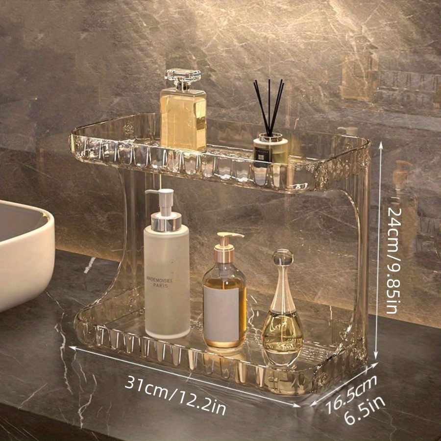 1pc Single Layer Clear Acrylic Storage Shelf For Bathroom, Toilet, Vanity  Organizing Skincare, Perfume, Etc.