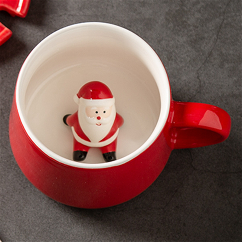 Dropship Christmas Ceramic Cup Creative Cute Santa Claus Astronaut Star Coffee  Cup Large Capacity Milk Water Mug With Spoon Gift Box Xmas to Sell Online  at a Lower Price