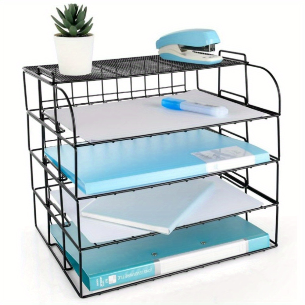 Desk Organizer with 6 Tiers, Paper Tray for Office Supplies