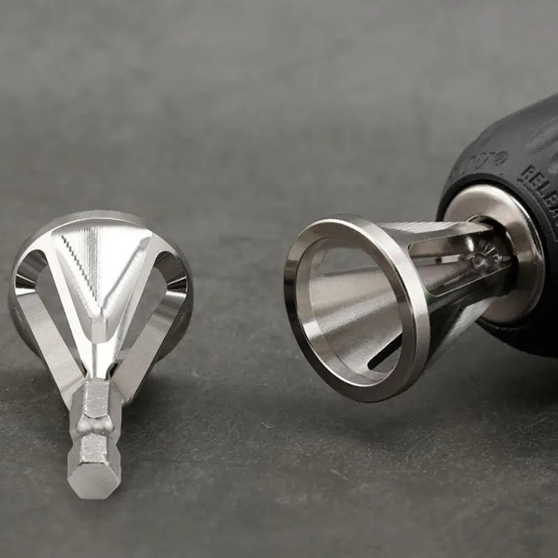 1pc Chamfering Tool, Chuck Drill Tool, Metal Deburring External Chamfering Tool, Grinding Angle Trimming, Suitable For Various Chuck Electric Drilling Tools