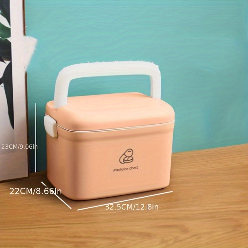 Multifunctional Medicine Cabinet Household Portable Portable Medicine  Double-layer Storage Box Pink