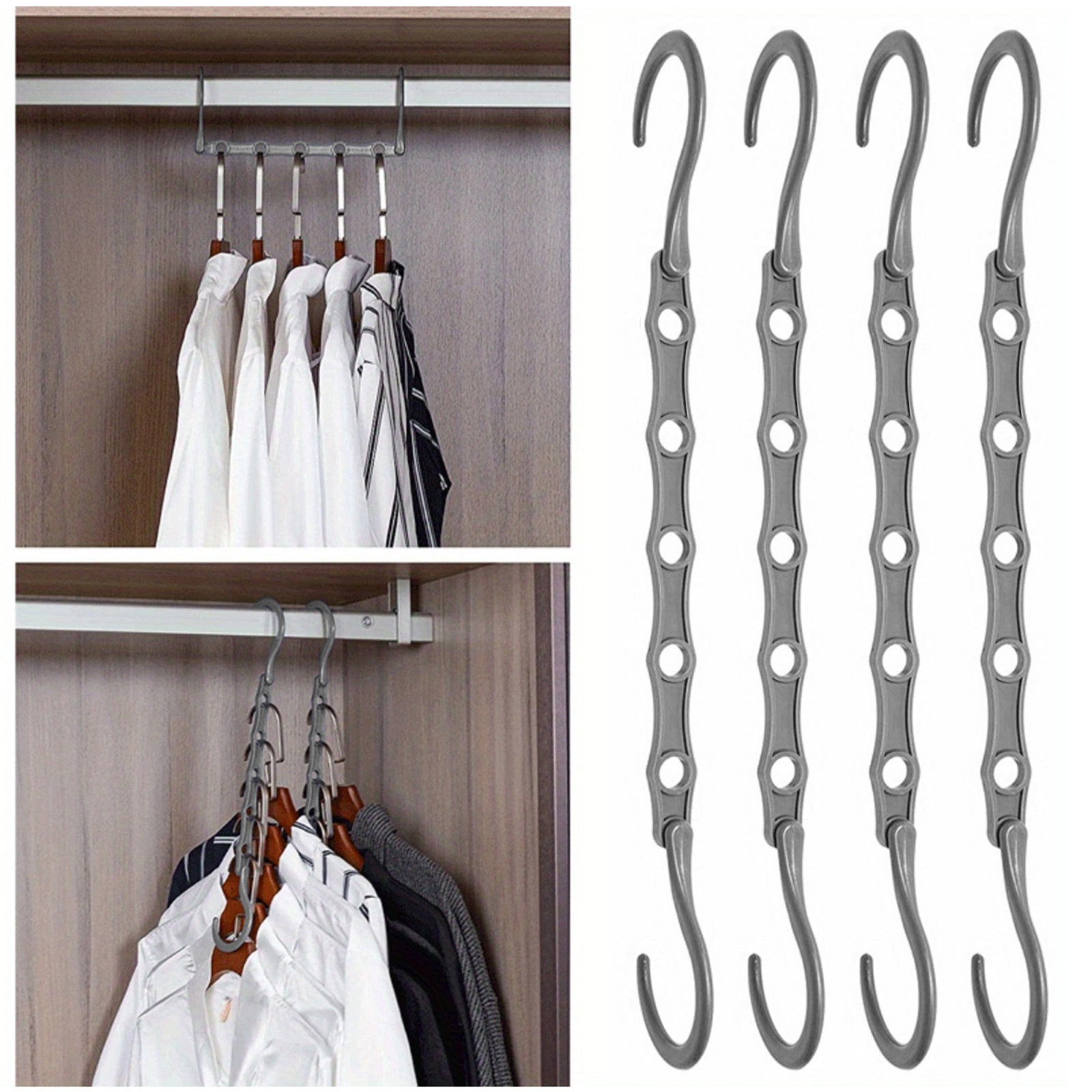 6 Pack Magic Hangers Space Saving Hangers Closet Space Saver