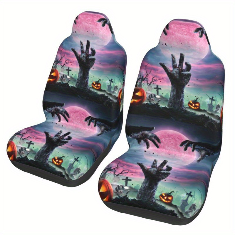 Horror Halloween Printed Car Seat Covers, Front Seats, Double