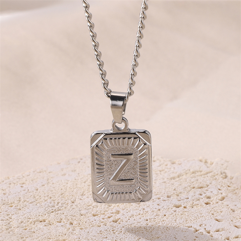  2023 New Capital A To Z Stainless Steel Necklace With