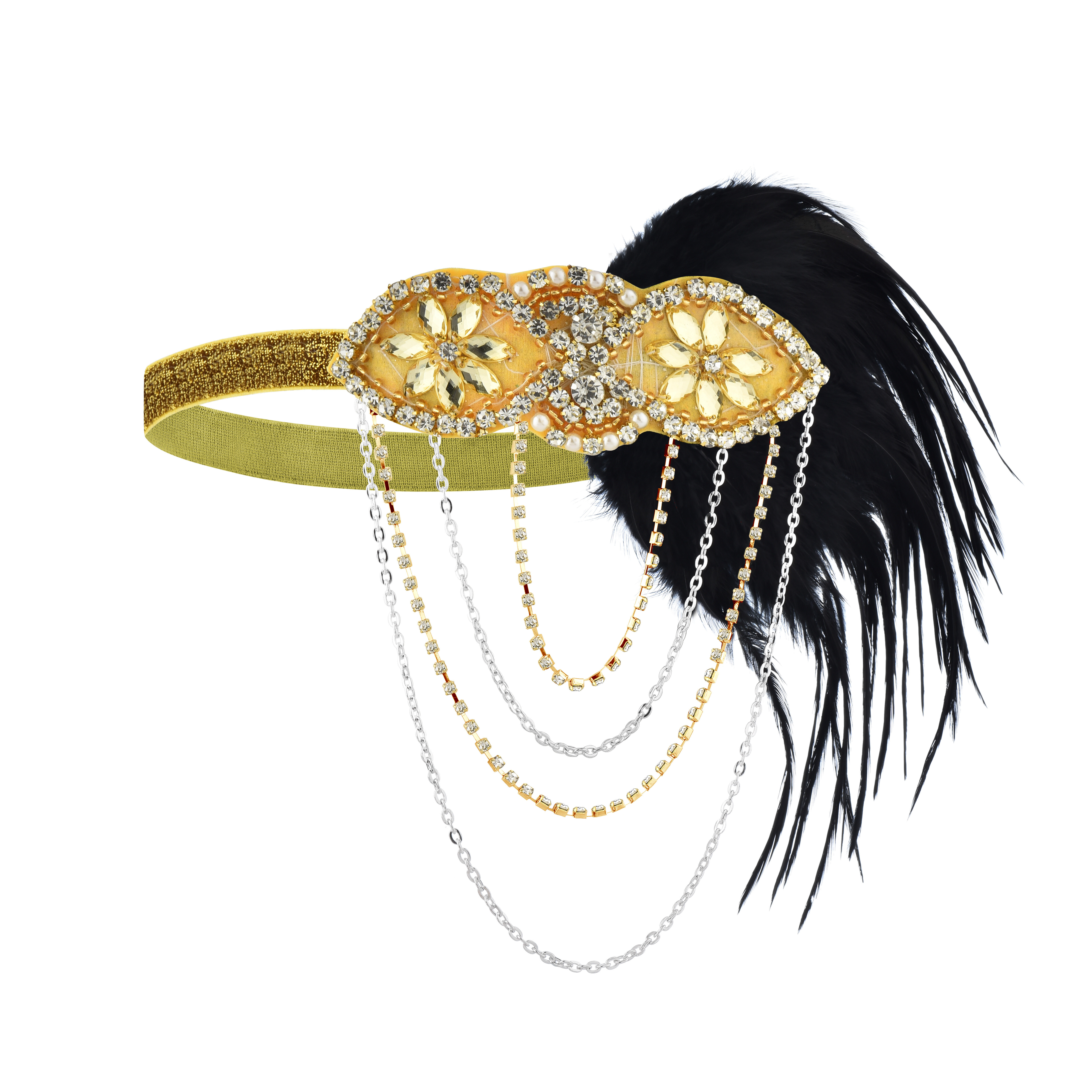 1920s Masquerade Retro Headband Women Wedding Party Prom Party Feather  Headband Bachelorette Party Halloween Party Headwear Accessories, image size:4912x4912