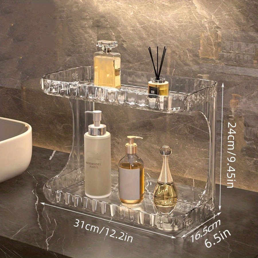 1pc Single Layer Clear Acrylic Storage Shelf For Bathroom, Toilet, Vanity  Organizing Skincare, Perfume, Etc.