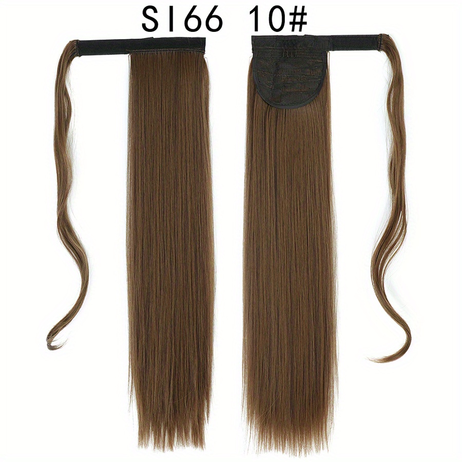Straight Ponytail Extensions Synthetic Clip In Hair Extensions Natural Look