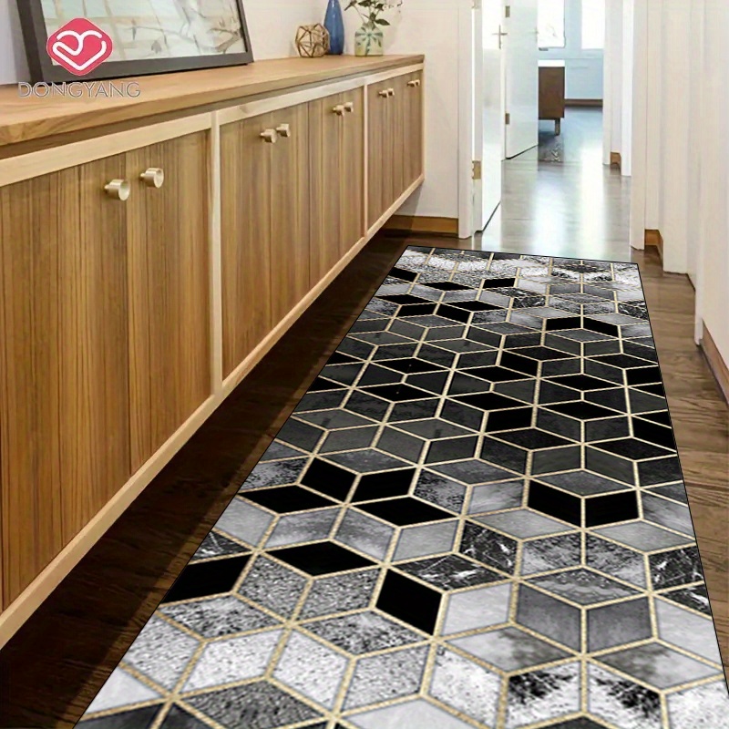  CMX-BOX Alfombra larga contemporánea antideslizante lavable  para pasillo de pasillo, pasillo doméstico, cocina, tapete corto de  60/70/80/39.4 in de ancho (tamaño 2 pies x 6.6 pies) : Hogar y Cocina
