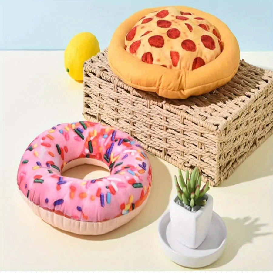 1pc Pizza/donut Design Giocattolo Peluche Resistente - Temu Italy