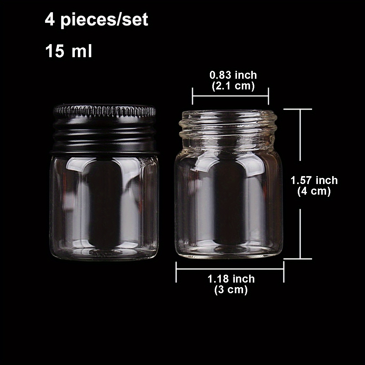 Vials Small Glass Bottles Mini Jars With Aluminum Screw Lids SALE Storage  NEW