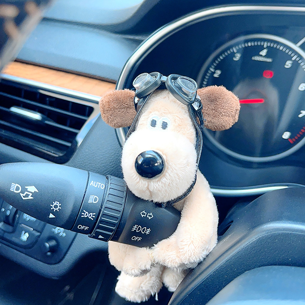 MOKUB Car Decoration Dog, Wiper Shift Handle Decorative Doll,Personality  Car Plush Doll Decoration Creative Gift Car Decoration (C)