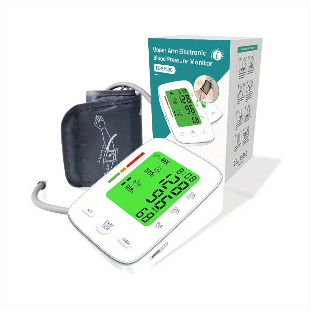 Automatic Upper Arm Blood Pressure Monitor Digital Cuff FDA Approved Pulse LCD