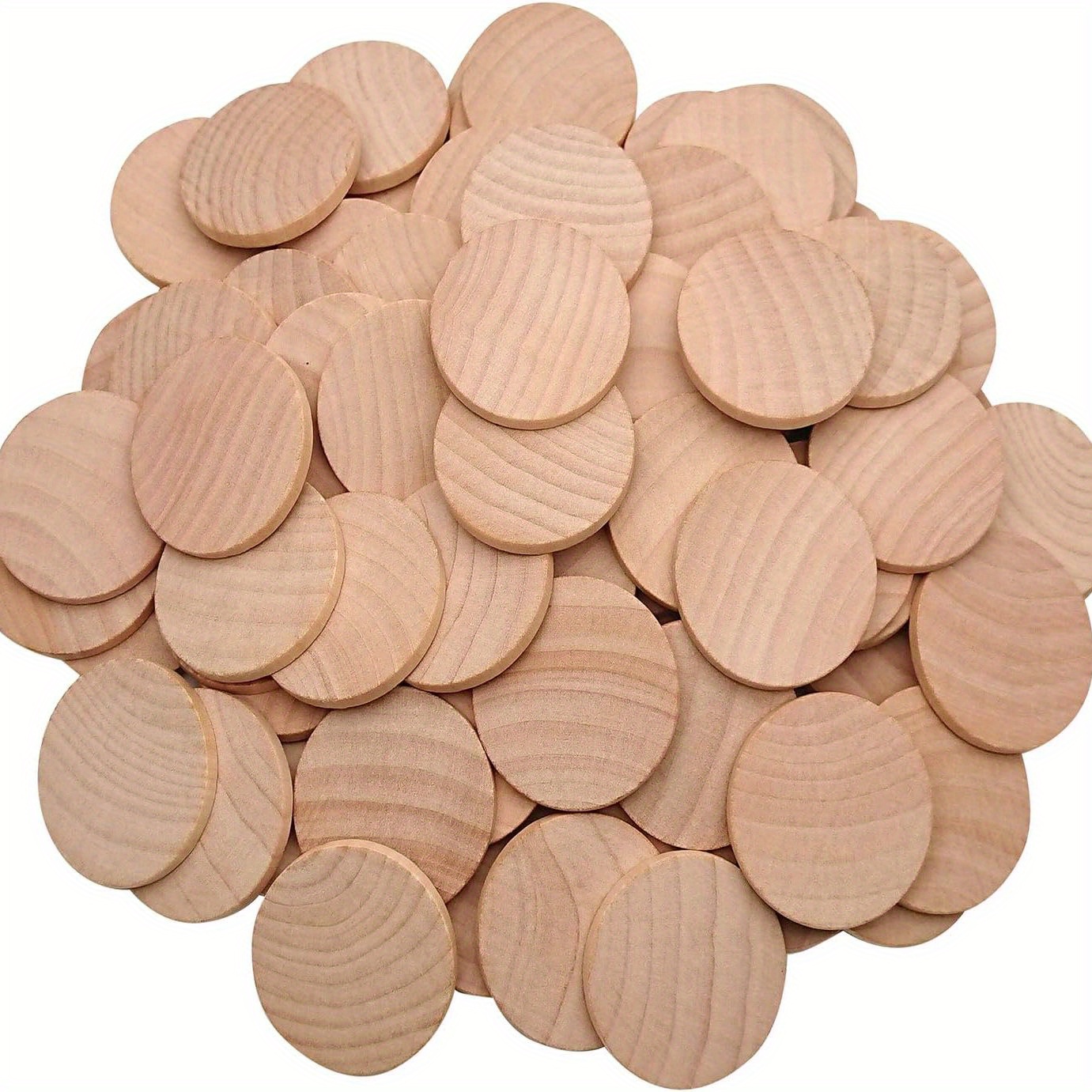 50 Pcs 1 Inch Natural Wood Slices Unfinished Round Wood Coins,Round Wooden  Discs Circles,Natural Unfinished Wood Plaque for DIY Arts & Crafts Projects