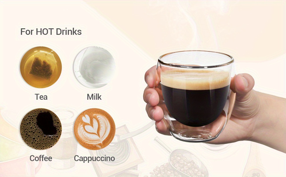 Taza de vidrio para café espresso doble pared 150 ml - ProductShop