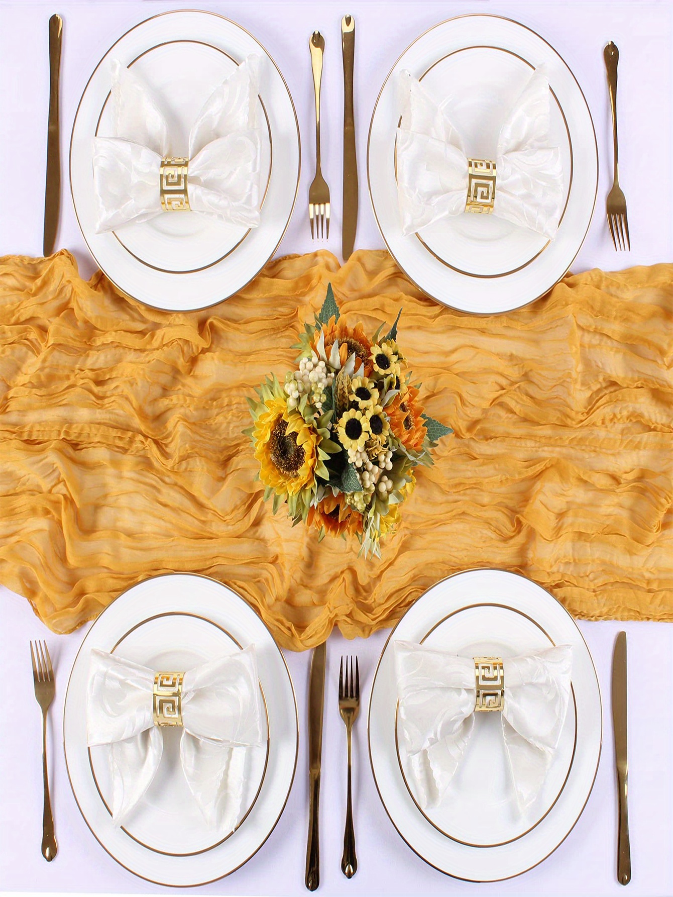 Camino de mesa corto, camino de mesa cuadrado amarillo y blanco, camino de  mesa moderno y simple de poliéster, 13.0 x 106.3 in, decoración de cocina