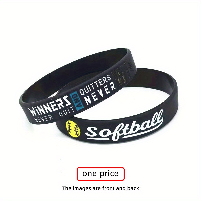 Baseball Silicone Bracelet Rubber Wristband Baseball Bracelet Wristband Gift Party Favors,Temu