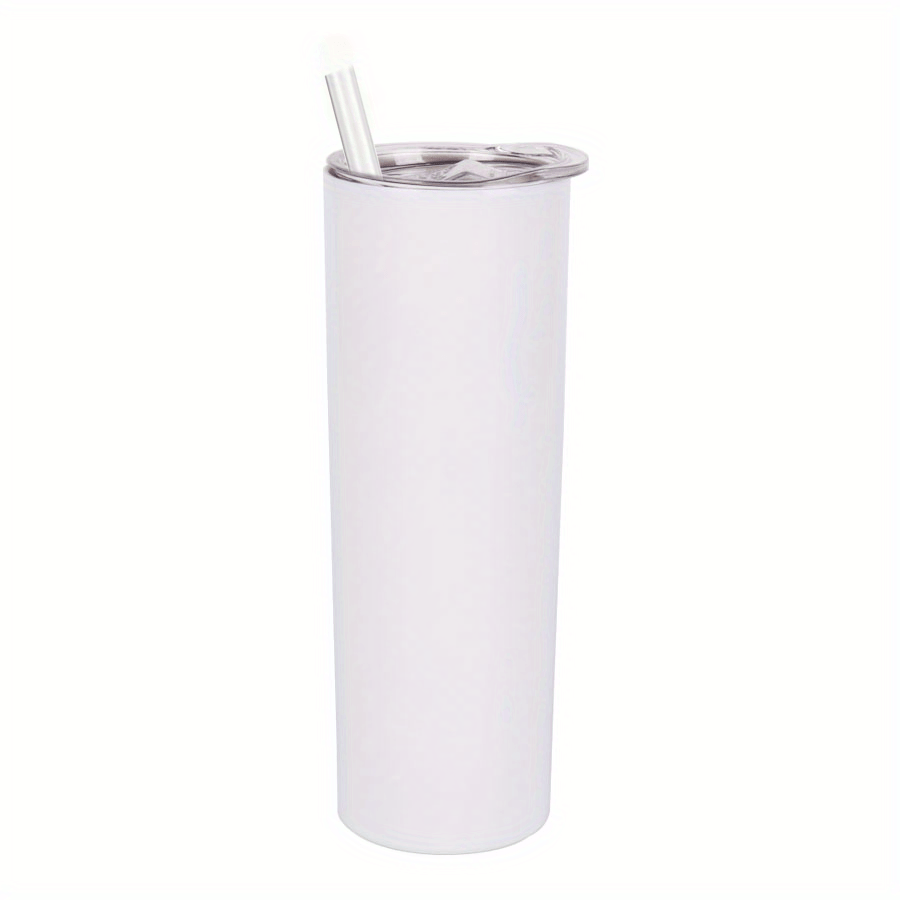 1pc Solid Color Tumbler, Black Plastic Plain Double Matte Straw Cup, For  Home Office