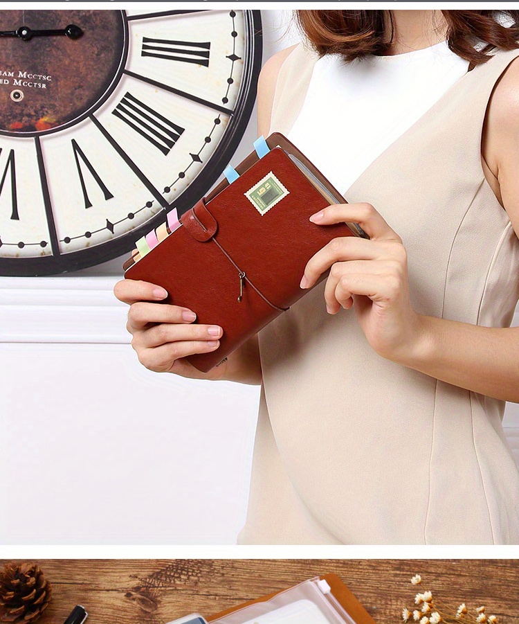 Vintage A6 Notebook Strap Design Multi function Notebook - Temu