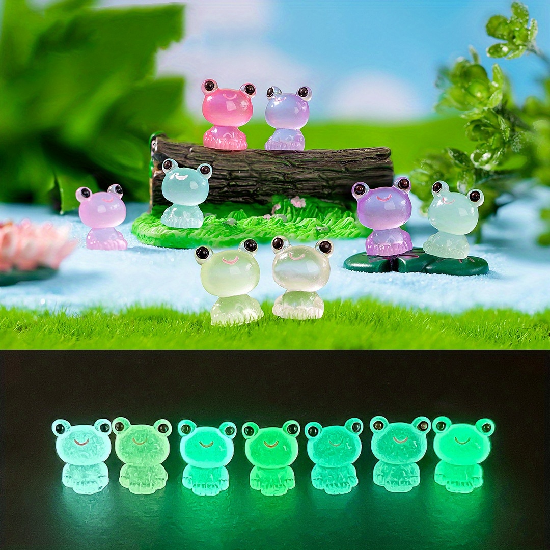 Glow Mini Frog Garden Decor Luminous Frog Toys Fluorescent - Temu