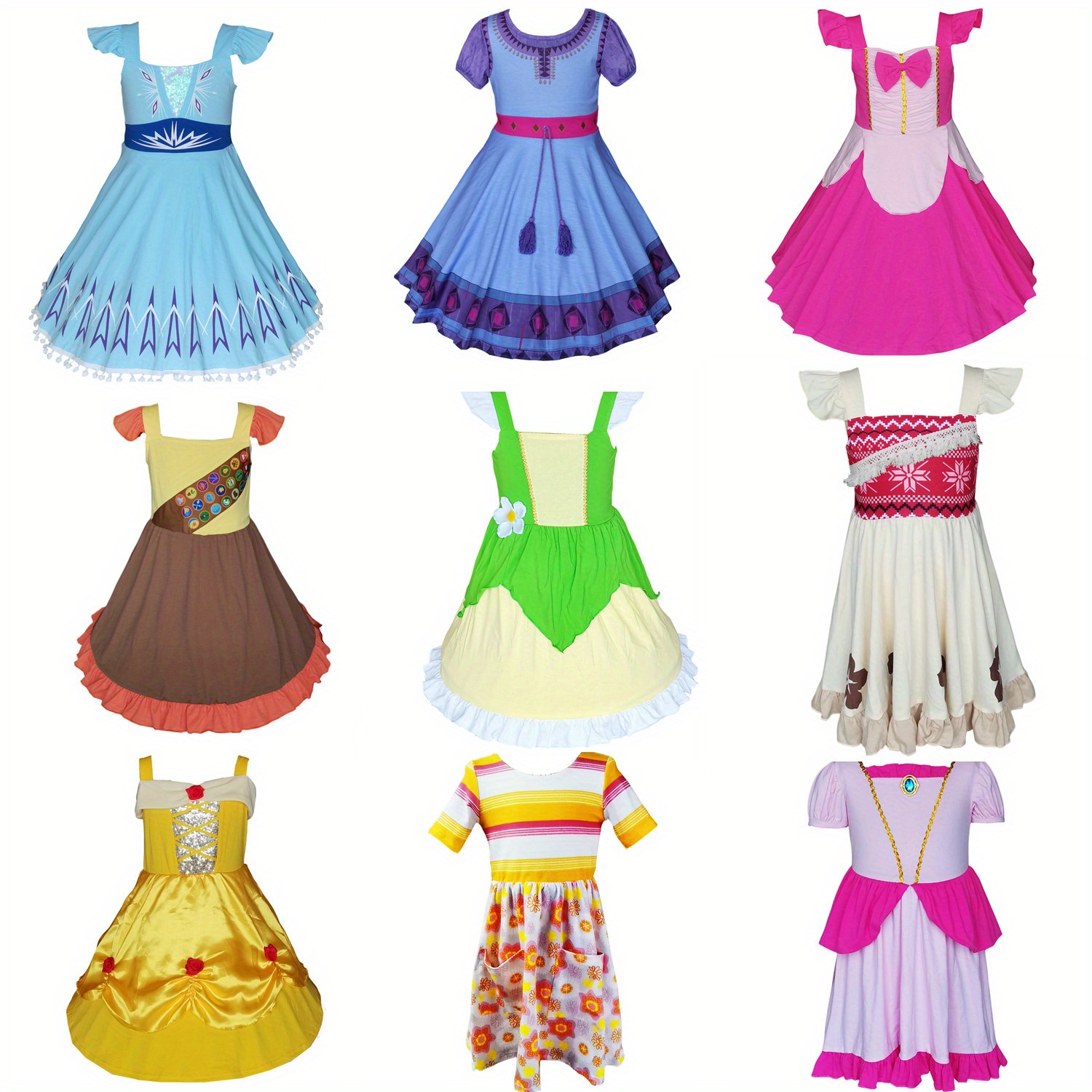 Princess Halloween Dress Girl s Comfy A line Dress Outfits Temu