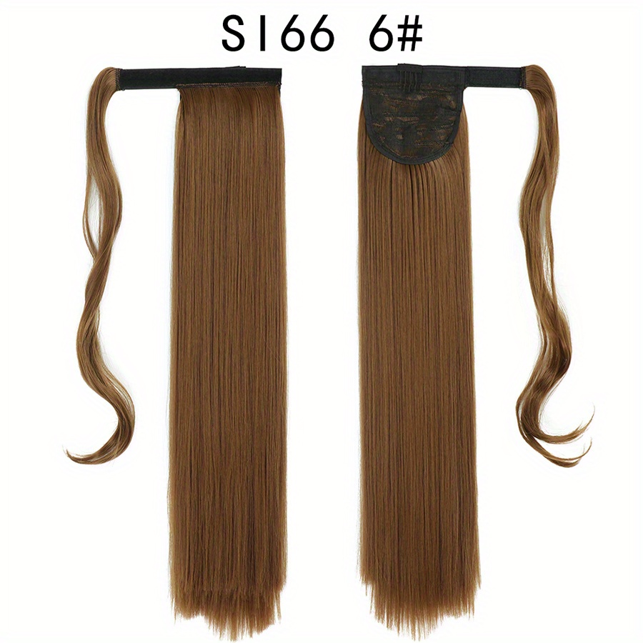 Straight Ponytail Extensions Synthetic Clip In Hair Extensions Natural Look