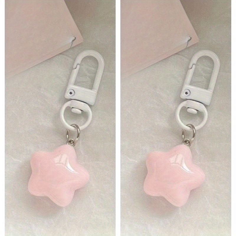 Yellow Star Keychain Pink Heart Backpack Pendant