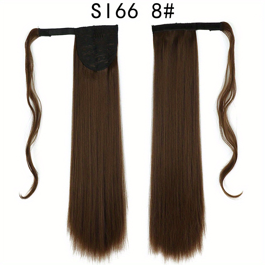 Straight Ponytail Extensions Synthetic Clip In Hair Extensions Natural Look