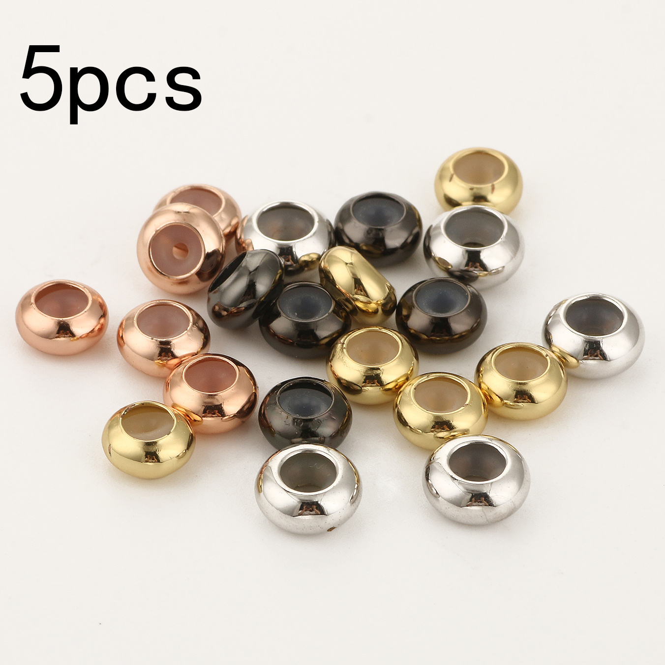 Copper Spacer Beads Round Stopper End Beads For Jewelry - Temu