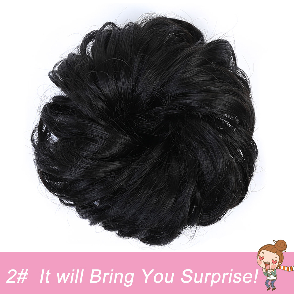 Synthetic Bun Scrunchie Fluffy Scrunchie Wig Ball Head Rope Chemical Fiber Scrunchie Fake Hair Band Lazy