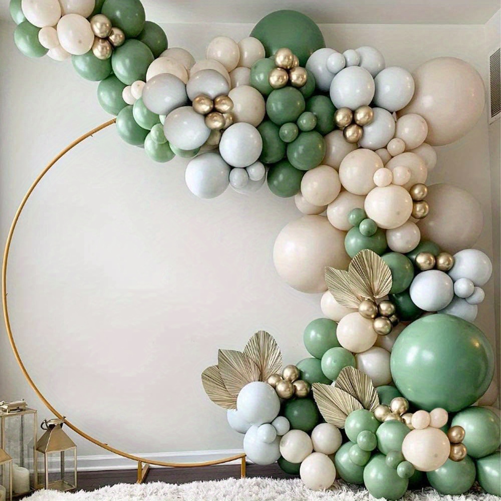 Set/154pcs, Sage Green Balloon Garland Arch Kit, Avocado Green Balloons  With Blush Balloons Golden Balloons And Macaron Gray Balloons For St.  Patrick