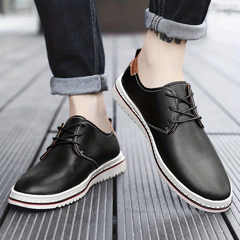 Mens Derby Shoes Lace Up Front Dress Shoes For Men Business Semi Formal ...