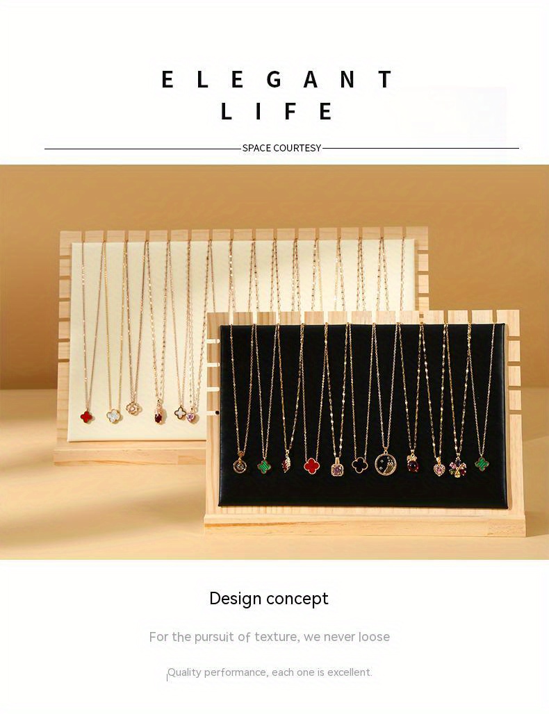 wooden large necklace display stand jewelry bracelet hanger details 1