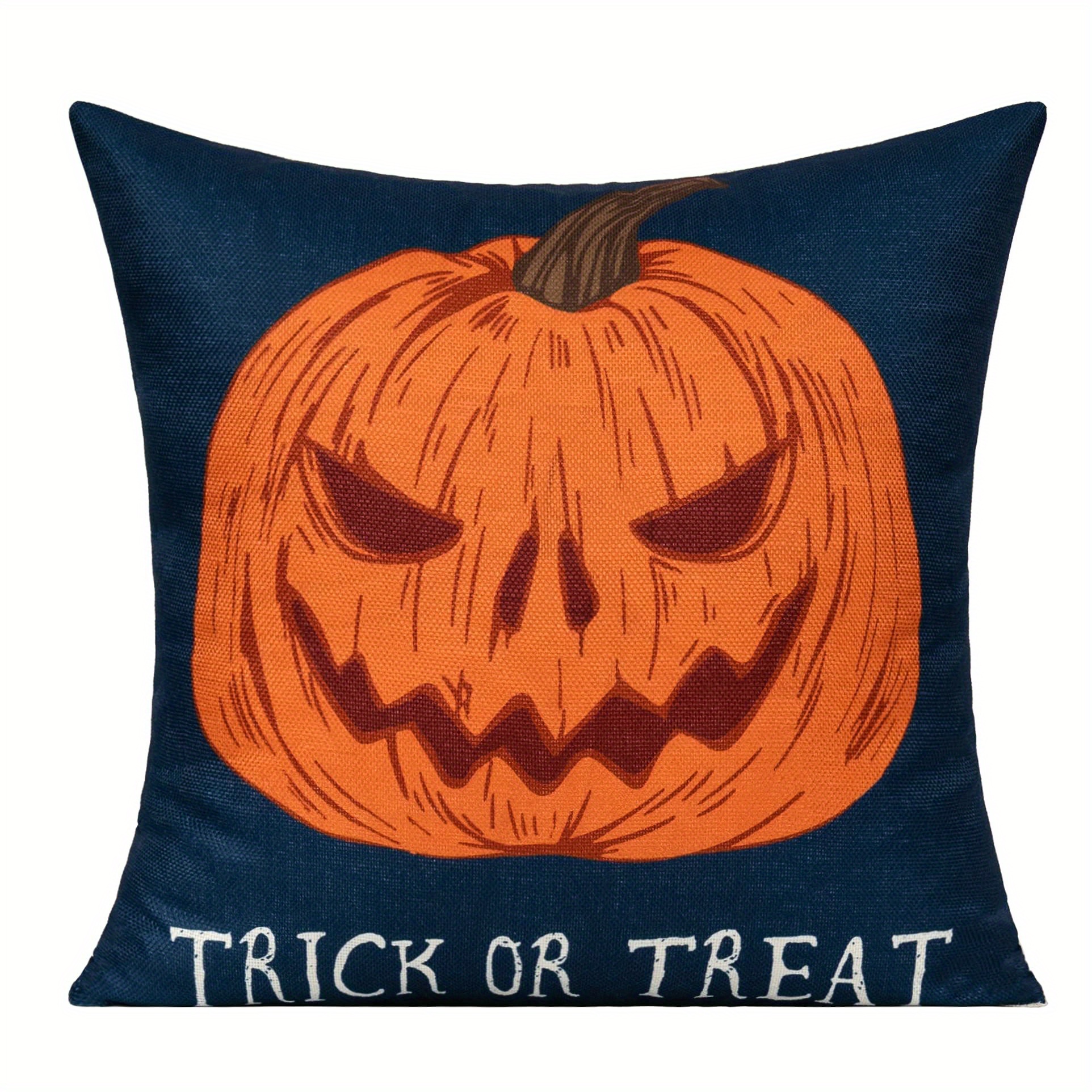 Halloween Throw Pillow Cover Gothic Ghost Pumpkin Black Cat Trick