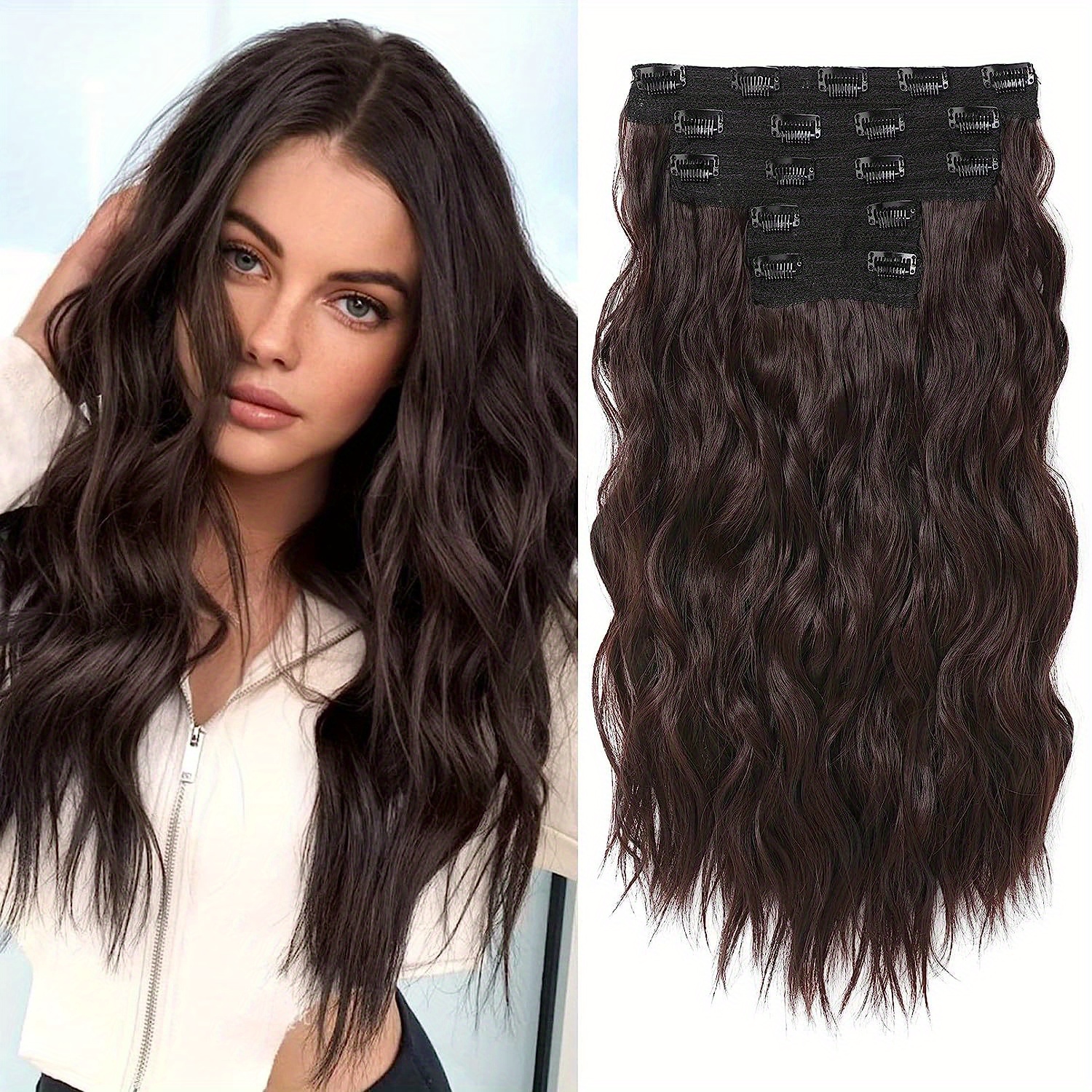 Clip In Hair Extensions Hair Extensions Thick Long Lace Weft - Temu