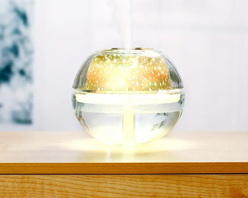 1pc 500ml mini humidifier crystal projection humidifier bedroom usb mini humidifier rechargeable air humidifier projection ambient light aesthetic room decor art supplies for living room classroom school bedroom office back to school school supplies details 9