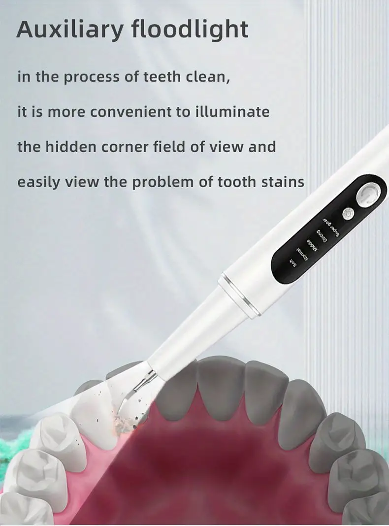 automatic tartar removal with led light teeth cleaning rechargeable teeth cleaning kit dental rinse instantly removes plaque and stains with no punch electric toothbrush holder stand details 4