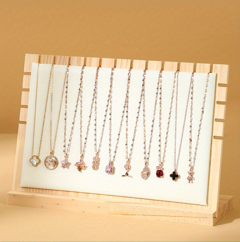wooden large necklace display stand jewelry bracelet hanger details 10