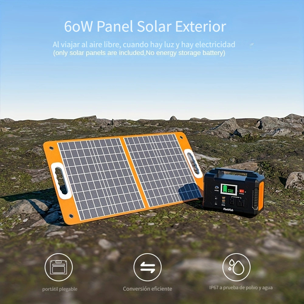 La estación de energía portátil de 300 W y 60W panel solar