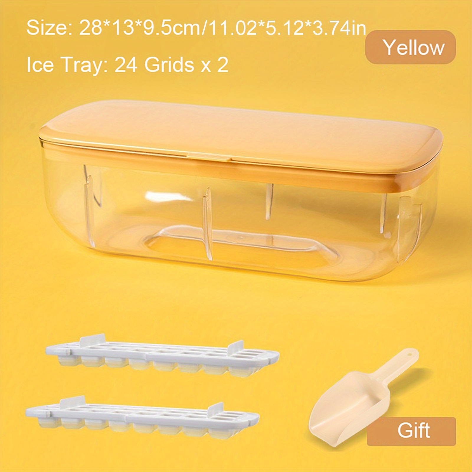 Press Type New Silicone Square Ice Mold Ice Cube Trays Lid Mold Storage Box  Creative Tool Ice Cube Maker Cool Drinks Kitchen Bar