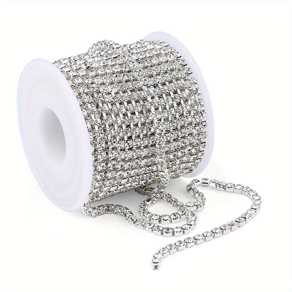 1 Yard Sparkling Crystal Rhinestone Chain Claw Chain Diy - Temu