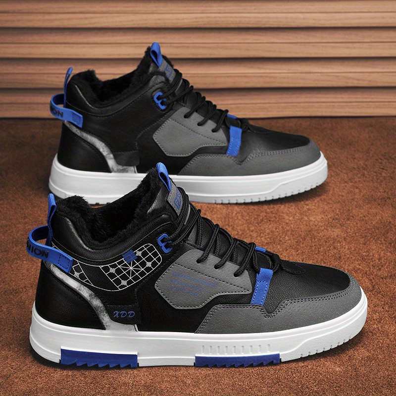 Men's Thermal Sneakers With Fuzzy Lining - Winter High Top Shoes