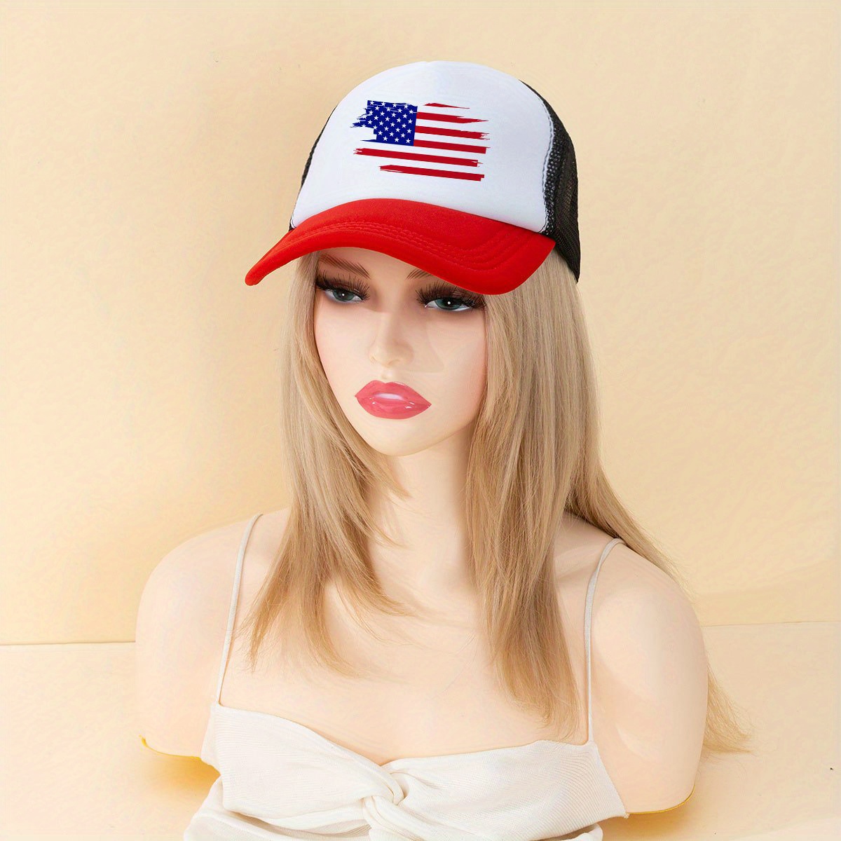 American Flag Print Baseball Cap Unisex Mesh - Temu Australia