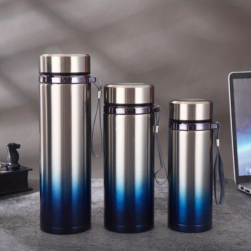 304 Stainless Steel Thermos Tumbler Rainbow Gradient Color Outdoor Sports  Water Bottle Double Layer Vacuum Flask