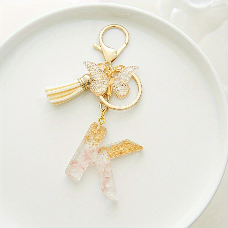 Initial Letter Keychain Pendant Resin Letter Keychain Purse - Temu