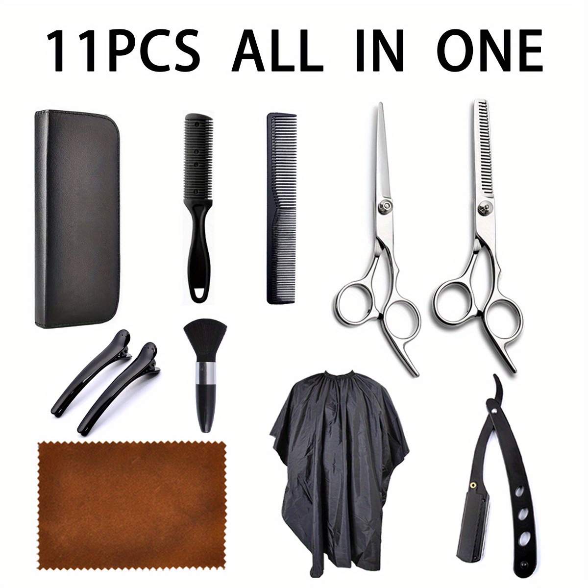 Professional Hair Cutting Scissors Sets 11PCS,Multi-purpose hair