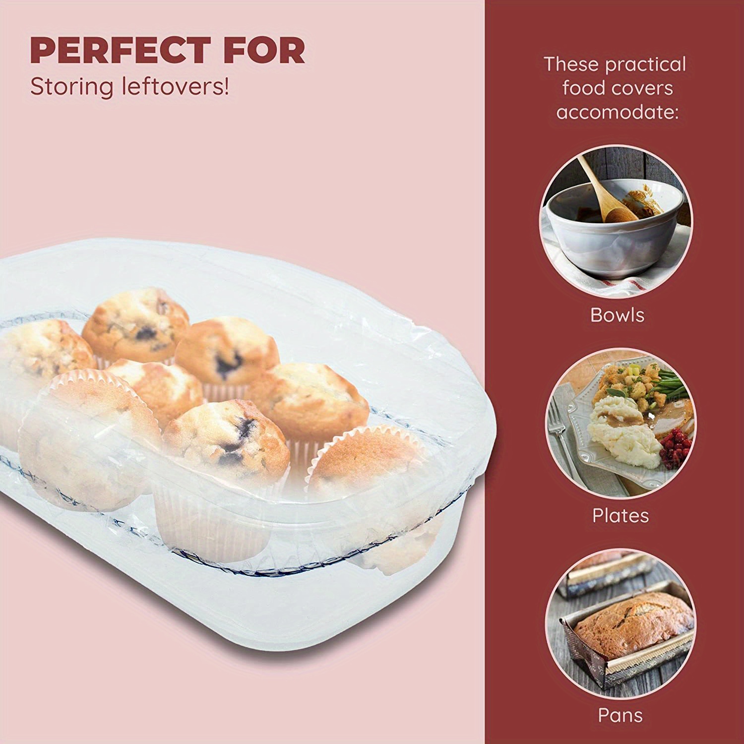 Reusable Elastic Food Bowl Protective Covers, Stretchable Food Cover,  Suitable For Different Sizes Bowls And Plates - Temu